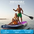 thumbnail image 3 of ELECWISH 11 Ft Inflatable Stand Up Paddle Board and Sit-on Kayak Set, Non-Slip Deck SUP Paddle Board with SUP Accessories & Backpack, Purple Rendering, 3 of 17