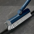 thumbnail image 6 of 2-in-1 Floor Scrub Brush with Handle, V-Shape Stiff Bristle Grout Cleaner and Squeegee Scraper, 180° Rotating Head for Tile Floors and Walls, 42.5 Inch White or Navy Plastic Cleaning Tool, 6 of 6