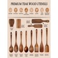 thumbnail image 3 of Juego de utensilios SOOMGYEOL SEOM de 12 piezas de madera de teca para cocina, 3 of 8