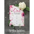 thumbnail image 4 of Inkdotpot Floral Girl First Birthday Invites, Fill-In Stlye Party Invitations With Envelopes Pack Of 30, 5x7 inches, 4 of 5