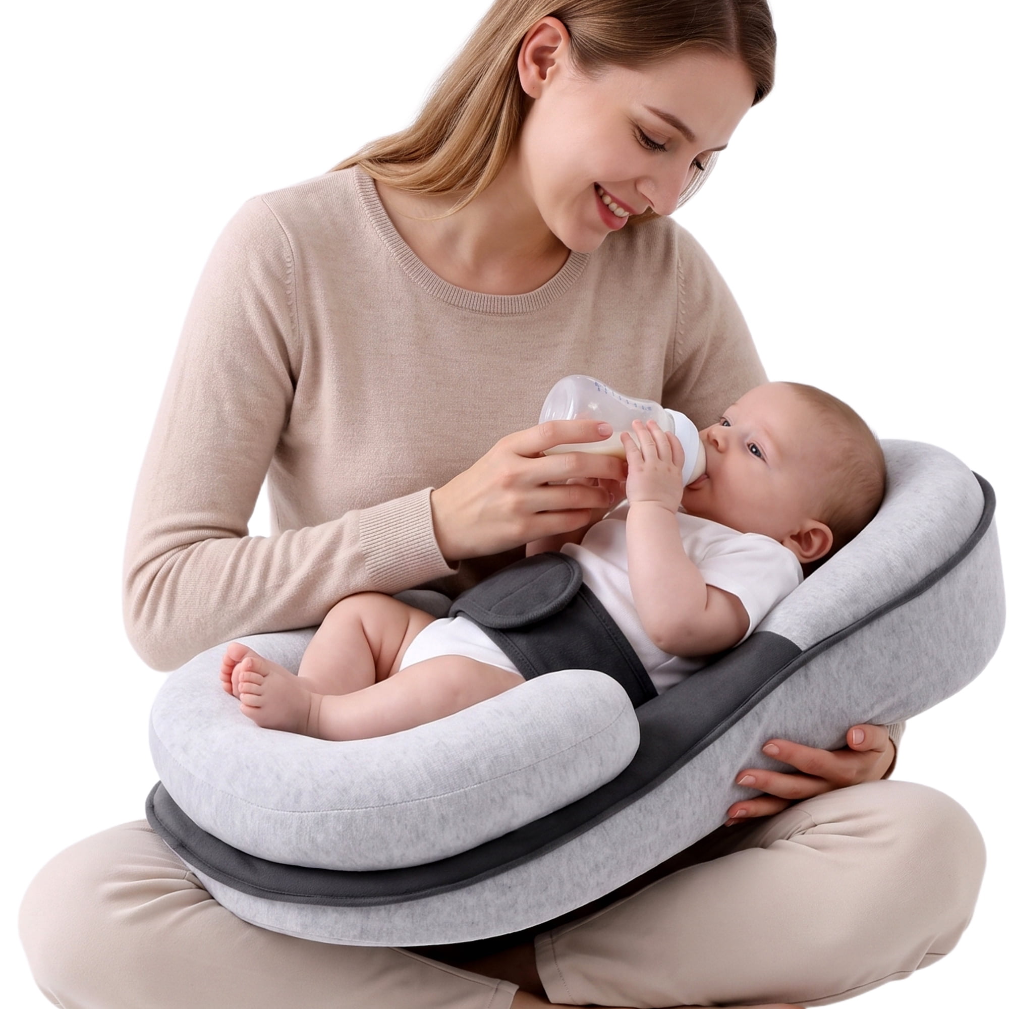 Adjustable Nursing Support Cushion for Feeding, Layered Design with Breathable Fabric