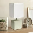 thumbnail image 4 of Simple Designs Ceramic Faux Stone Table Lamp in Gray with White Shade, 4 of 7