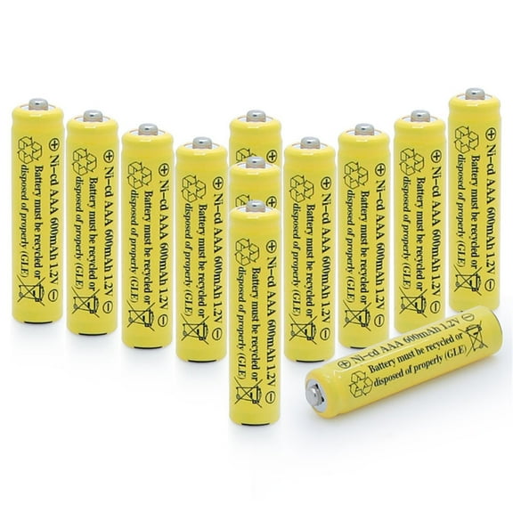 OXWINOU 12-Pack 1.2v AAA Battery Ni-Cd 600mAh Rechargeable Batteries for Camera Toys flashlight Solar Light Batteries