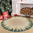 thumbnail image 6 of Christmas Tree Pattern Large Round Carpet - Holiday Home Floor Mat, Bedroom Bedside Blanket, Living Room Sofa Coffee Table Rug, Festive Christmas Decoration Carpet, 6 of 7