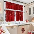thumbnail image 7 of Christmas Kitchen Window Curtains and Valances Set 36 Inch Snowflakes Red Snow Short Tier Curtains, Winter Xmas Small Kitchen Decor, 7 of 7