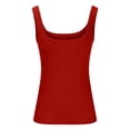 thumbnail image 7 of enyan Women's Basic Double Lined Scoop Neck Tank Tops Adjustable Tank Summer Sleeveless Tops Womens Tops Casual,Red,XXXXL, 7 of 7