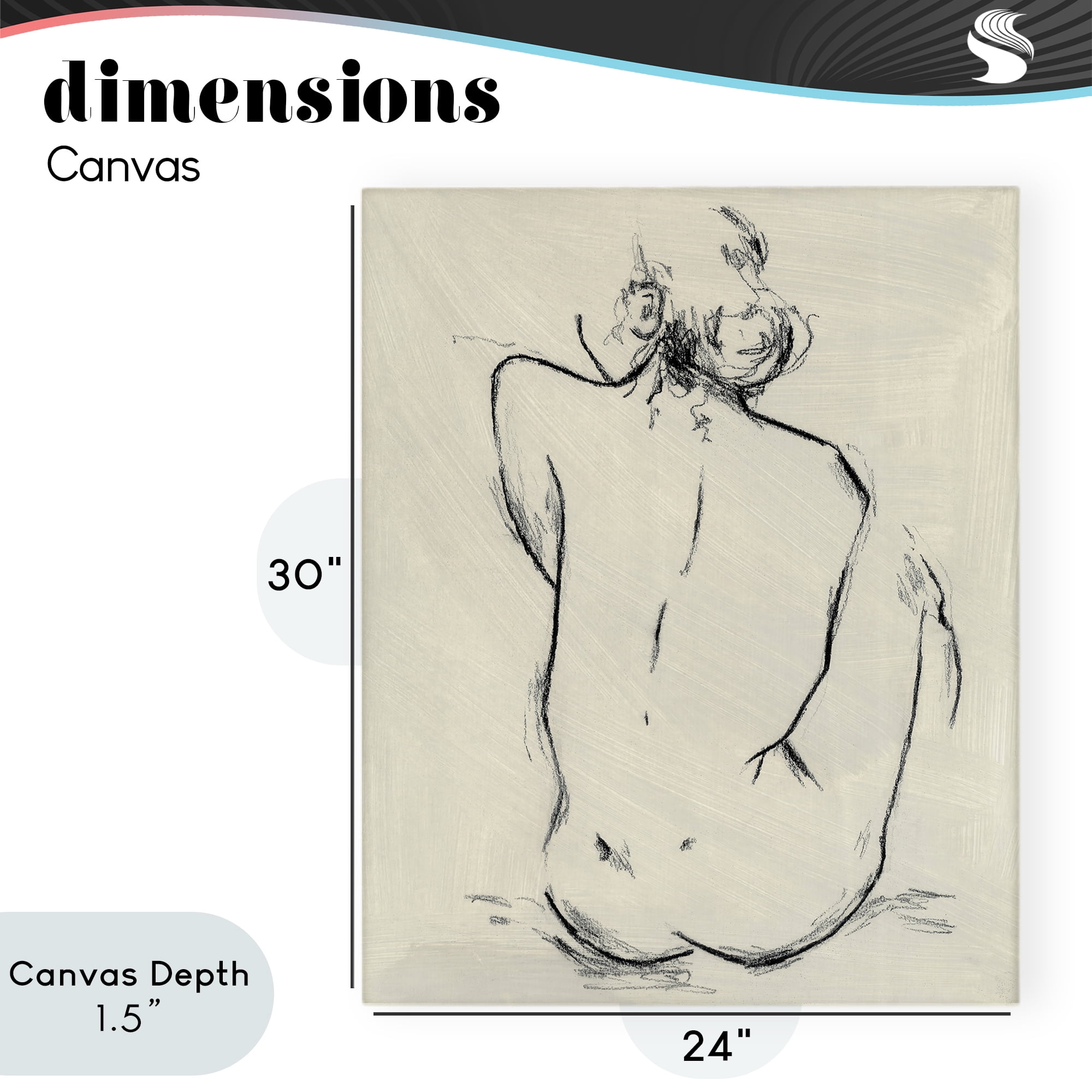 Stupell Industries Nude Sitting Study Canvas Wall Art, design by Chloe Elliot