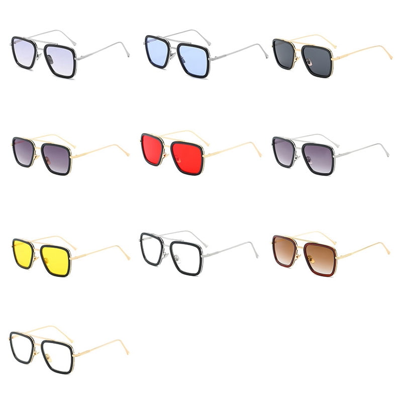 Retro Square Metal Pilot Sunglasses For Men And Togo