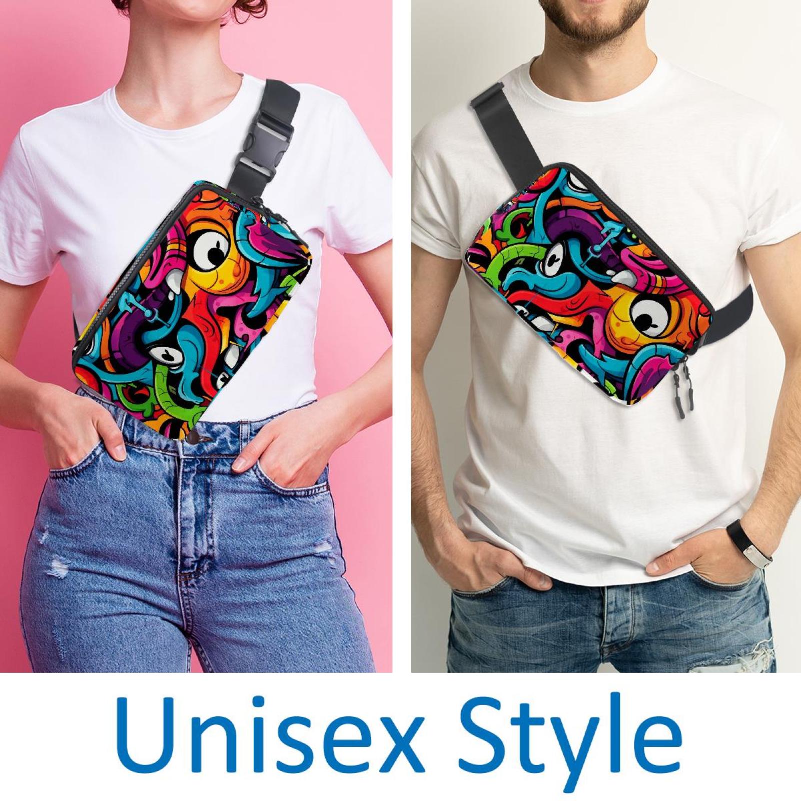 Graffiti Lightweight Adjustable Waist Bag Fanny Pack with Extension Strap - Unisex Fitness Running Belt