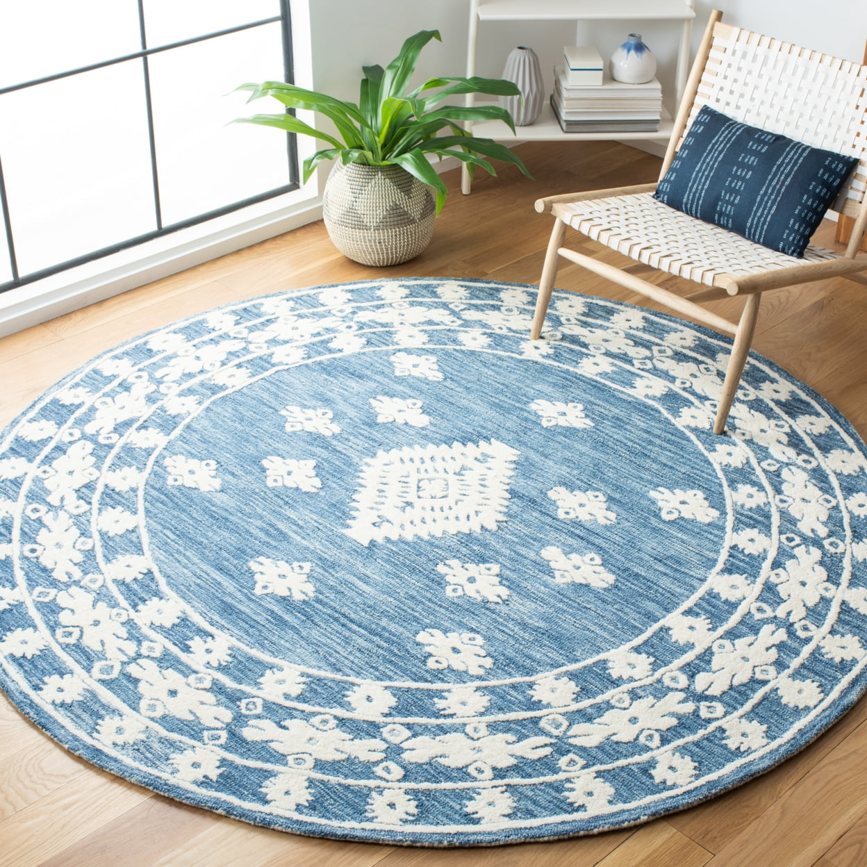 SAFAVIEH Aspen Kerry Geometric Area Rug, Blue/Ivory, 3' x 5'