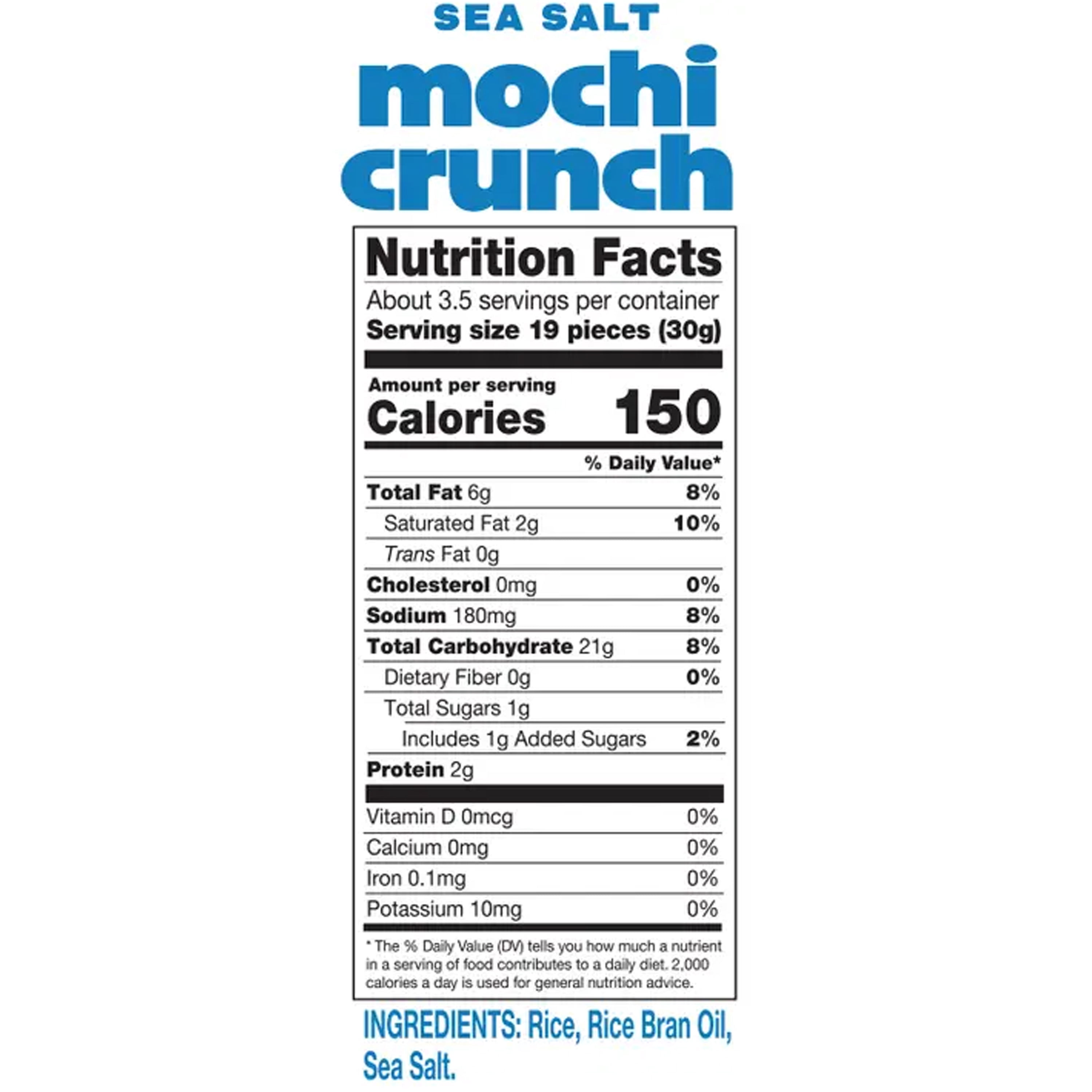 Sun Tropics MOCHI Snack Bites, Sea Salt (3.5oz) 6-pack