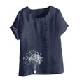 thumbnail image 4 of Lydiaunistar Summer Tops for Women Lightweight Polyester Casual Blouse, Button-Up Short Sleeve T-Shirt Perfect for Spring, Summer, and Fall Sizes SS-5XL, 4 of 4