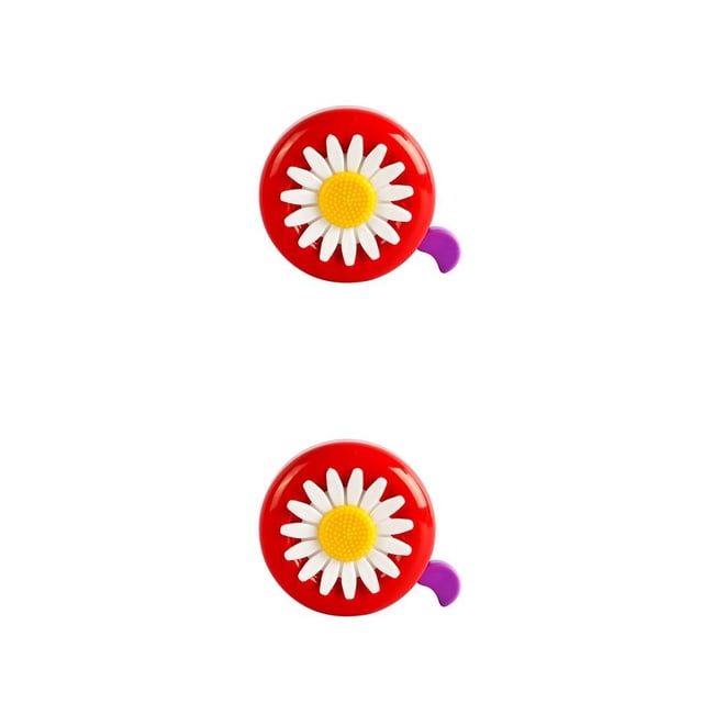 Transemion Daisy Flower Children Cycling for Handlebars Multi-color Bell Alarming Bike Decor red purple 2Set