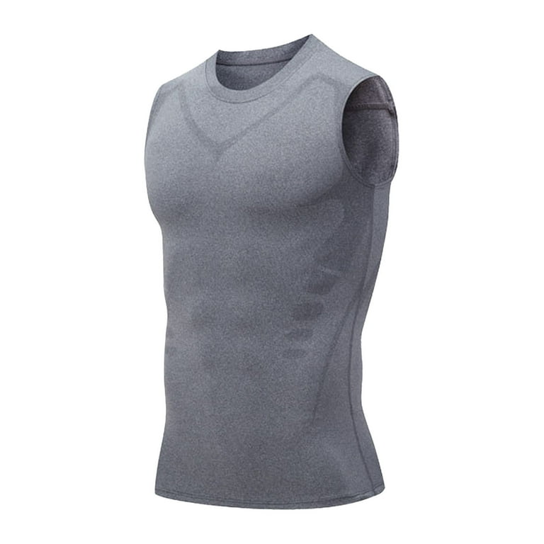 USNSM Men's Plus Size Sleeveless Compression Shirt Athletic