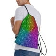 thumbnail image 3 of Kdxio Colorful Glitter Print Drawstring Backpack Bag,Waterproof Draw String Back Sack, Gym Drawstring Bags Swim Bag For Unisex, 3 of 9