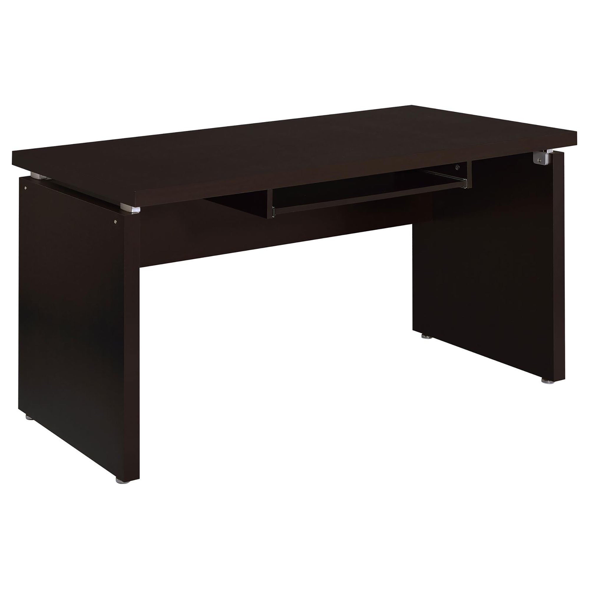 Cappuccino Floating Computer Desk with Keyboard Tray and Storage