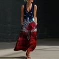 thumbnail image 2 of VBVC Women's Floral V-Neck Sleeveless Maxi Dress,Button Detail Loose Flowy Dress For Women,Ladies' Casual Patriotic Summer Sundress with Pockets,Multicolor,S-3XL, 2 of 8