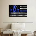 thumbnail image 2 of Elephant Stock Emt Flag Wall Art - Horizontal Canvas Wall Art - Living Room Wall Decor - Profession Canvas - Black And Blue Decor - 36" x 24", 2 of 8