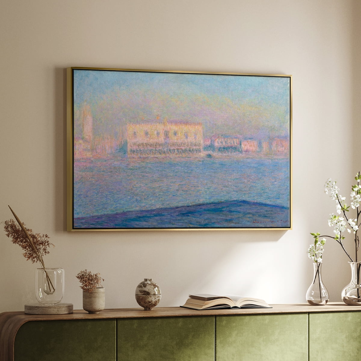 Vintage Landscape-CLVI By Wexford Home Framed in Gold Wood Gallery Wrapped Canvas 17 in. x 25 in.