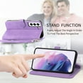 thumbnail image 4 of TECH CIRCLE Samsung Galaxy S23 Wallet Case,Embossed Flower PU Leather Folio Flip Protective Zipper Cover with Wrist Strap RFID Blocking Card Holder Kickstand Case for Galaxy S23 6.1" 2023, Purple, 4 of 8