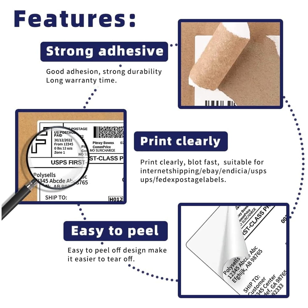 NefLaca Half Sheet Shipping Labels, Rounded Corner Self Adhesive Address Labels for Laser/Inkjet Printer, 8.5 x 5.5 inches, 600 Labels