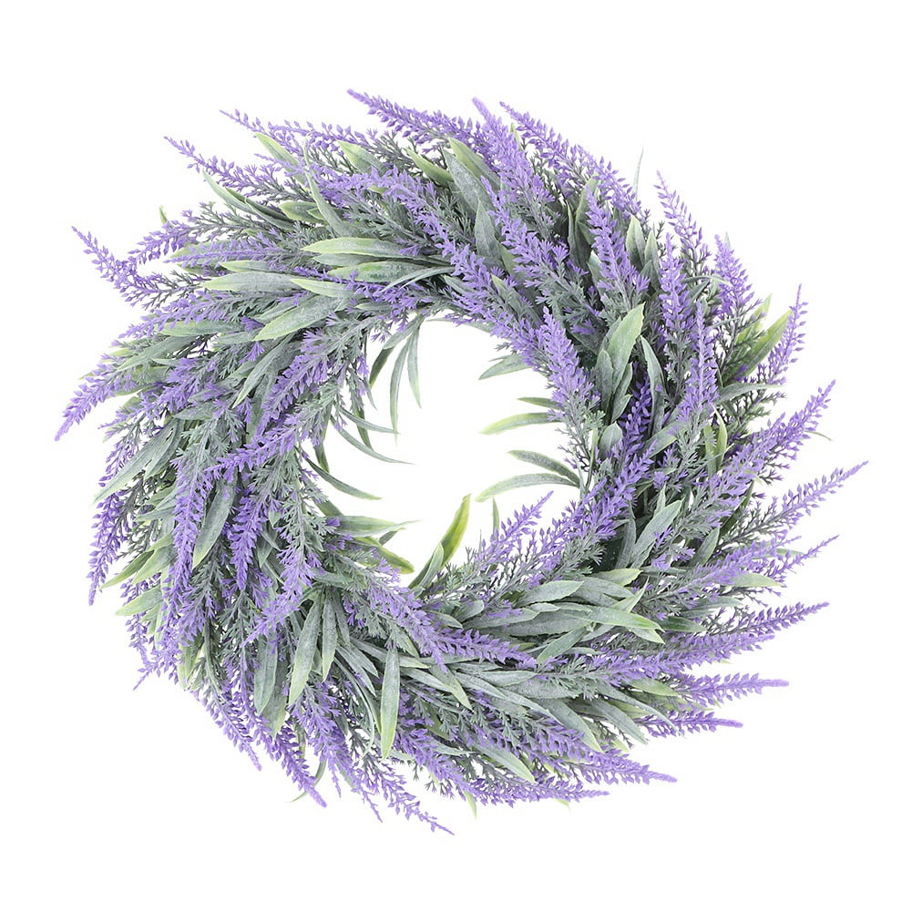 18 inch round lavender wreath garland for indoor outdoor front door party decor 