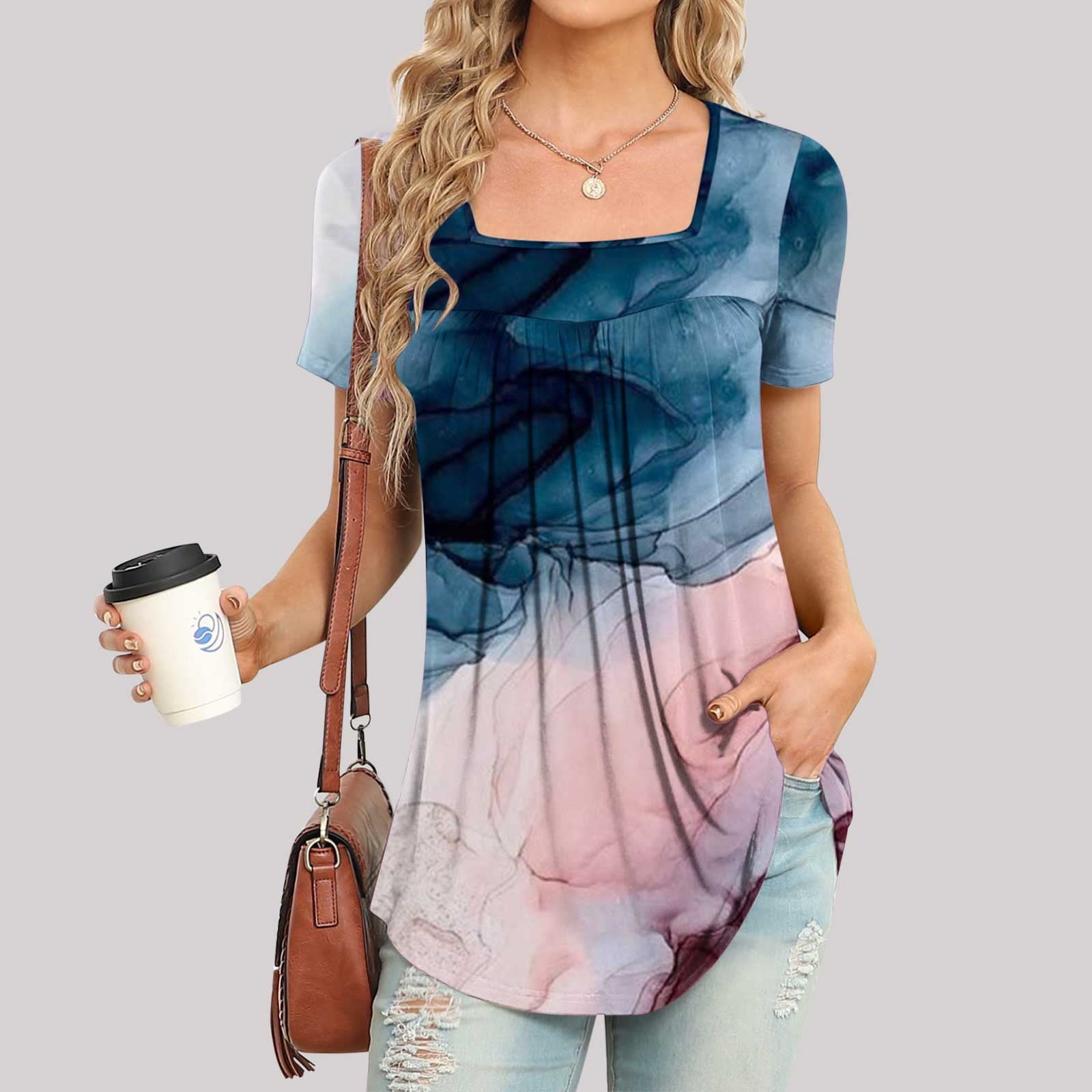 womens tunic workout tops