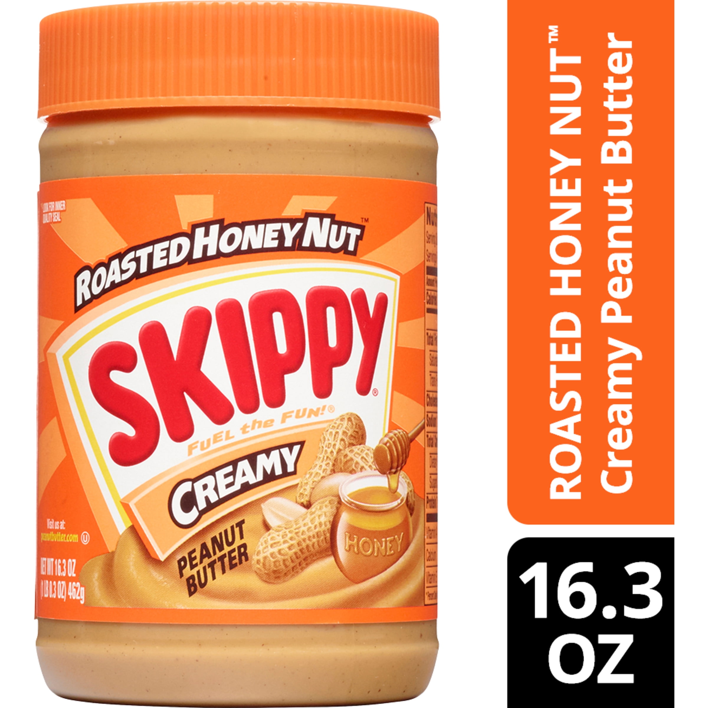 SKIPPY ROASTED HONEY NUT Creamy Peanut Butter 16.3 oz