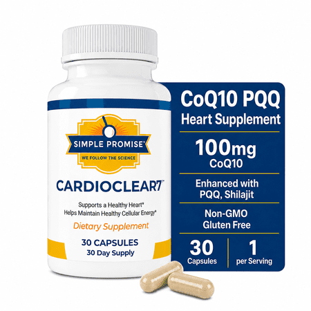 Simple Promise CardioClear7 CoQ10 100 mg and PQQ 10 mg Heart Health 30 Capsules