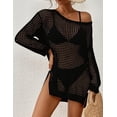 thumbnail image 5 of Bsubseach Crochet Swimsuit Cover Ups for Women Sheer Knitted Beach Tops Sexy Mesh Summer Outfits Black, 5 of 9