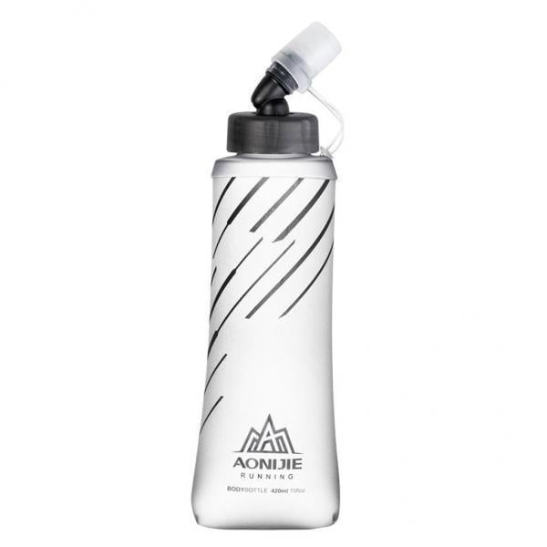 2xTPU Soft Flask Running Botellas De Agua Plegables Para Senderismo 420ml Gris 2 piezas Sunnimix Botella de bebida de matraz suave