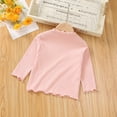 thumbnail image 3 of fatyb Toddler Girls Long Sleeve Tops Ruffle Mock Neck Tshirts Kids Cotton Undershirts (Thin and Thick), 3 of 7
