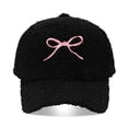 thumbnail image 1 of Gorra Ajustable de Lana de Cordero para Invierno Lrastok con Lazo Negro, 1 of 1
