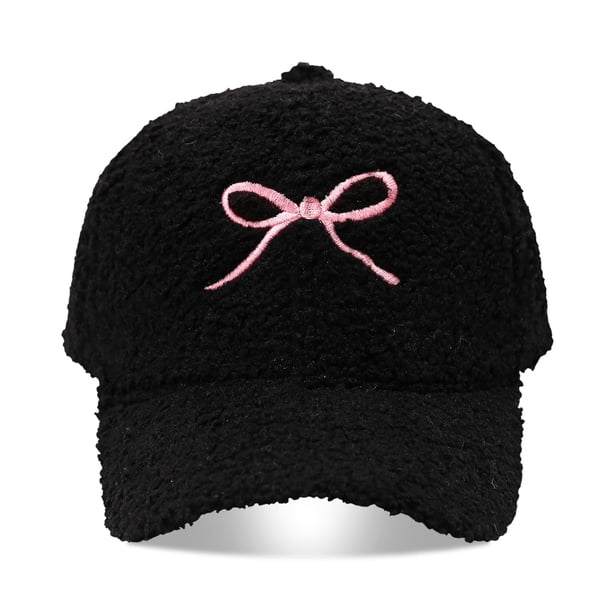 Gorra Ajustable de Lana de Cordero para Invierno Lrastok con Lazo Negro