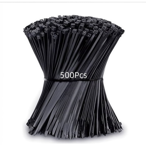 Wanfoou 500 Pcs Cable ties 12 inch self-locking nylon zip ties black heavy duty ziptie, suitable for indoor and outdoor use in the company