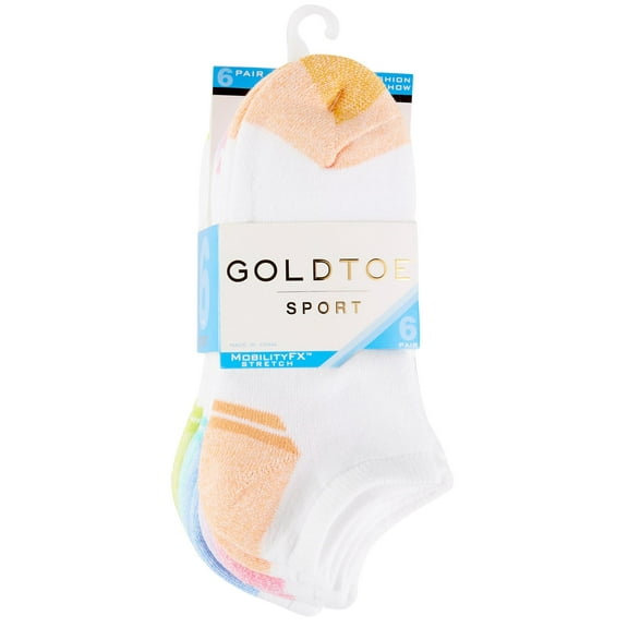 Gold Toe Womens 6-pk. Sport Cushion Liner Socks 9.5-11 White multi
