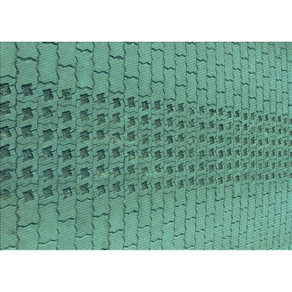 Ahgly Company Machine Washable Indoor Rectangle Transitional Sea Green Area Rugs, 6' x 9'