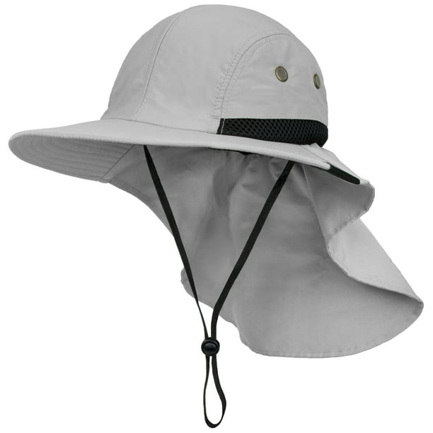 SUN CUBE Mens Fishing Hat with Neck Flap for Men Sun Hat with Wide