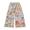 thumbnail image 5 of TIREOW Girls Wide Leg Pants Cute Print Elastic High Waist Drawstring Baggy Casual Pants Fashionable Streetwear Lightweight Pants, 5 of 8
