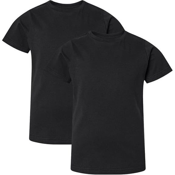 Kids Camouflage T-Shirts, 2 Pack - Youth Tactical Military Camo Tee, Soft & Comfortable Army Tees for Boys & Girls (Black, Large)