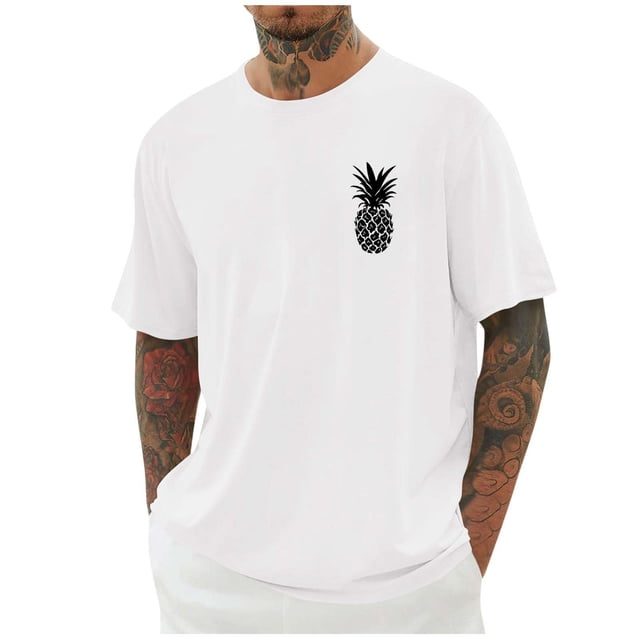 Camisetas de Manga Larga de Algodón Moda Casual Manga Corta Cuello Redondo Blusas para Al Aire Libre, Casual, Uso Diario