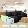 thumbnail image 5 of Neche Modular Sectional Couch, Modern Oversized L-Shape Boneless Cloud Couch for Living Room, No Assembly Required, Black Corduroy, Left Chaise, 5 of 7