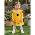 thumbnail image 4 of RUINIXCW Baby Girls Fall Outfit Romper and Bee Embroidery Suspender Skirt Headband, 4 of 8
