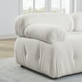 thumbnail image 6 of Aukfa 93" Sectional Sofa, Living Room Modular Couch with Ottoman, Pillow Top Arms, Teddy Fleece, Ivory, 6 of 10