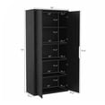thumbnail image 3 of Rivington Modern Bookcase Cabinet in Black (5-Shelf) - Set of 3, 3 of 12