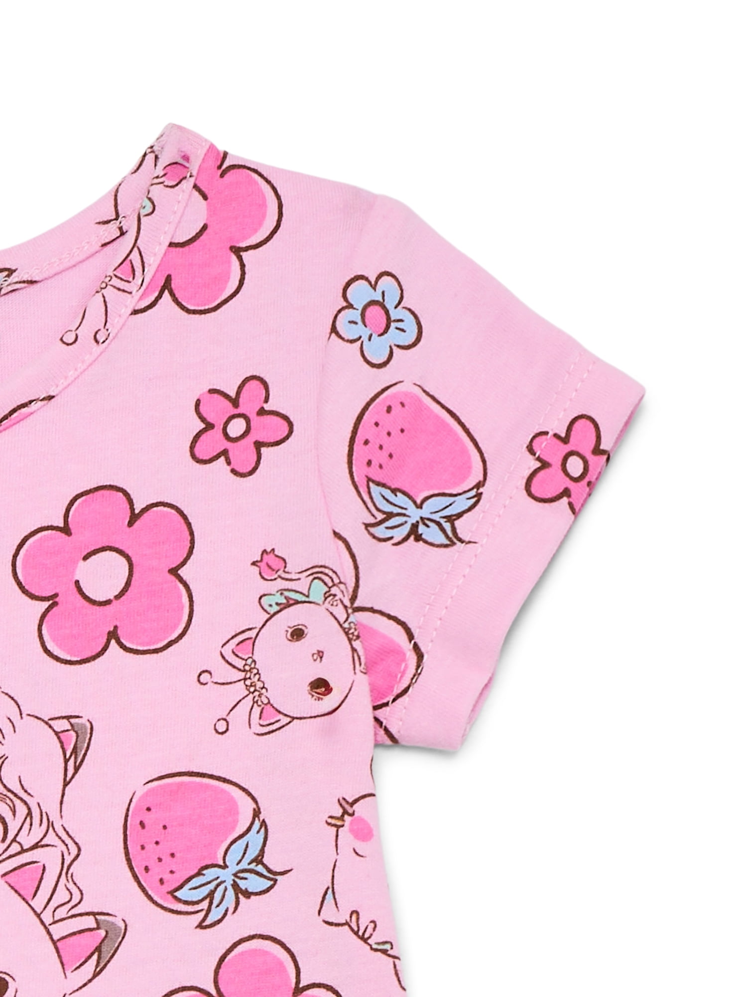 Gabbys Dollhouse Toddler Girl Allover Print Dress with Short Sleeves, Sizes 12M-5T