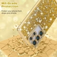 thumbnail image 5 of Case for Samsung Galaxy S22,Glitter Crystal Diamond Rhinestone Sequin Shiny Bling Sparkly Glossy Luxury Electroplated,Aesthetic Cute Full Protection for Samsung Galaxy S22,Golden, 5 of 16