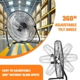 thumbnail image 5 of Ventilador de piso industrial Whitmor, ventilador de pie resistente de alta velocidad de 3 velocidades, inclinación ajustable de 180°, 5 of 5