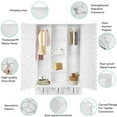 thumbnail image 3 of Portable Wardrobe Closet with 2 Hanging Rods, DIY Plastic Armoire Cabinet Modular Shelves Cube Storage Organzier, White, 3 of 9