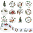 thumbnail image 2 of olkpmnmk Christmas Roll Stickers 500 Sheets, Vintage Watercolor Xmas Adhesive Sealing Stickers, Holiday Round Christmas Stickers for Crafts, Candy Bags, Gift Envelopes, Gift Box and Party Decor, 2 of 4